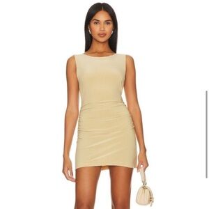 Norma Kamali Sleeveless Pickleball Mini Dress in Sand Medium New Womens